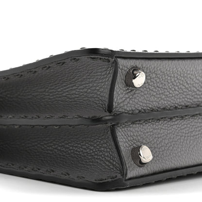 Fendi Cuoio Romano Selleria Macro Stitching Mini Peekaboo I SEE U Iconic Satchel Argento 8 of 11