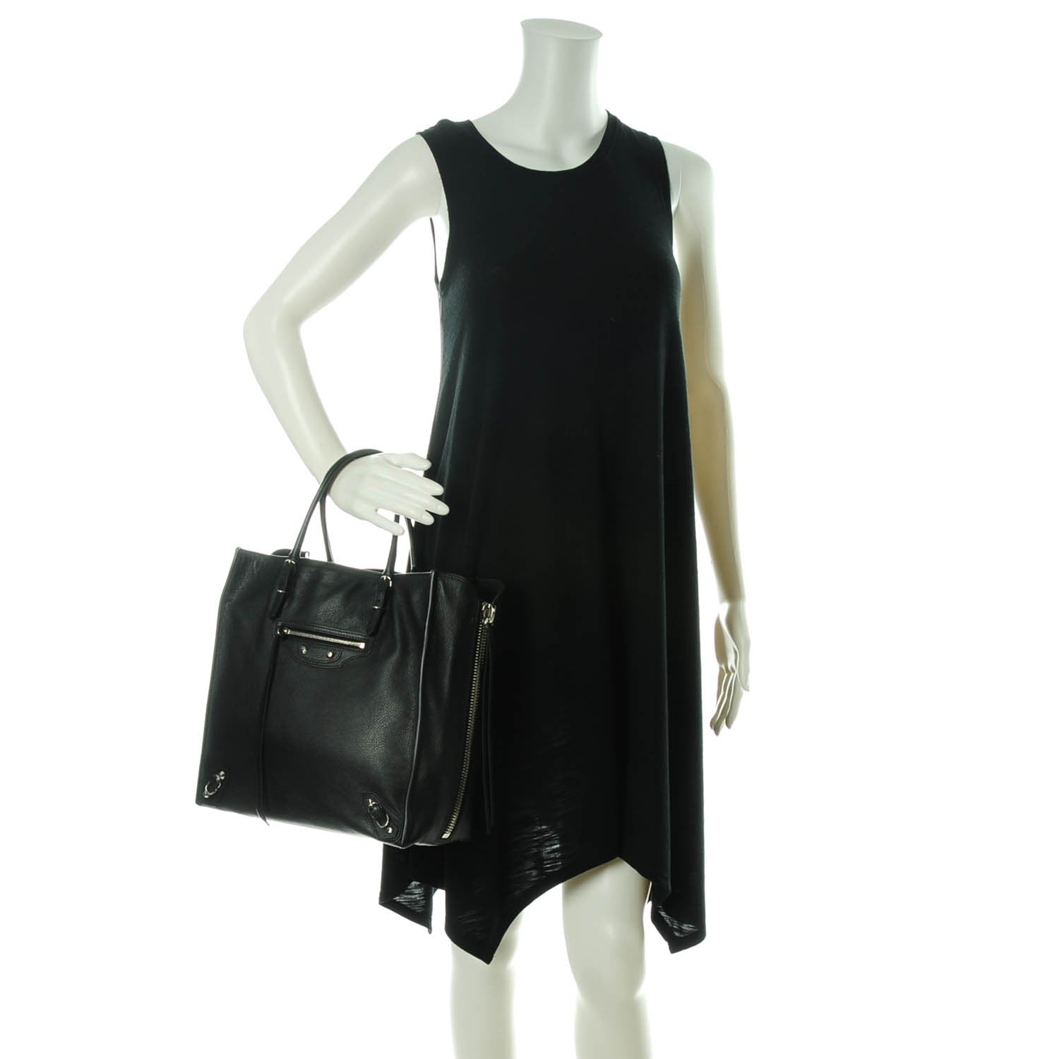 Balenciaga Calfskin Papier A5 Zip Around Tote Black 2 of 8