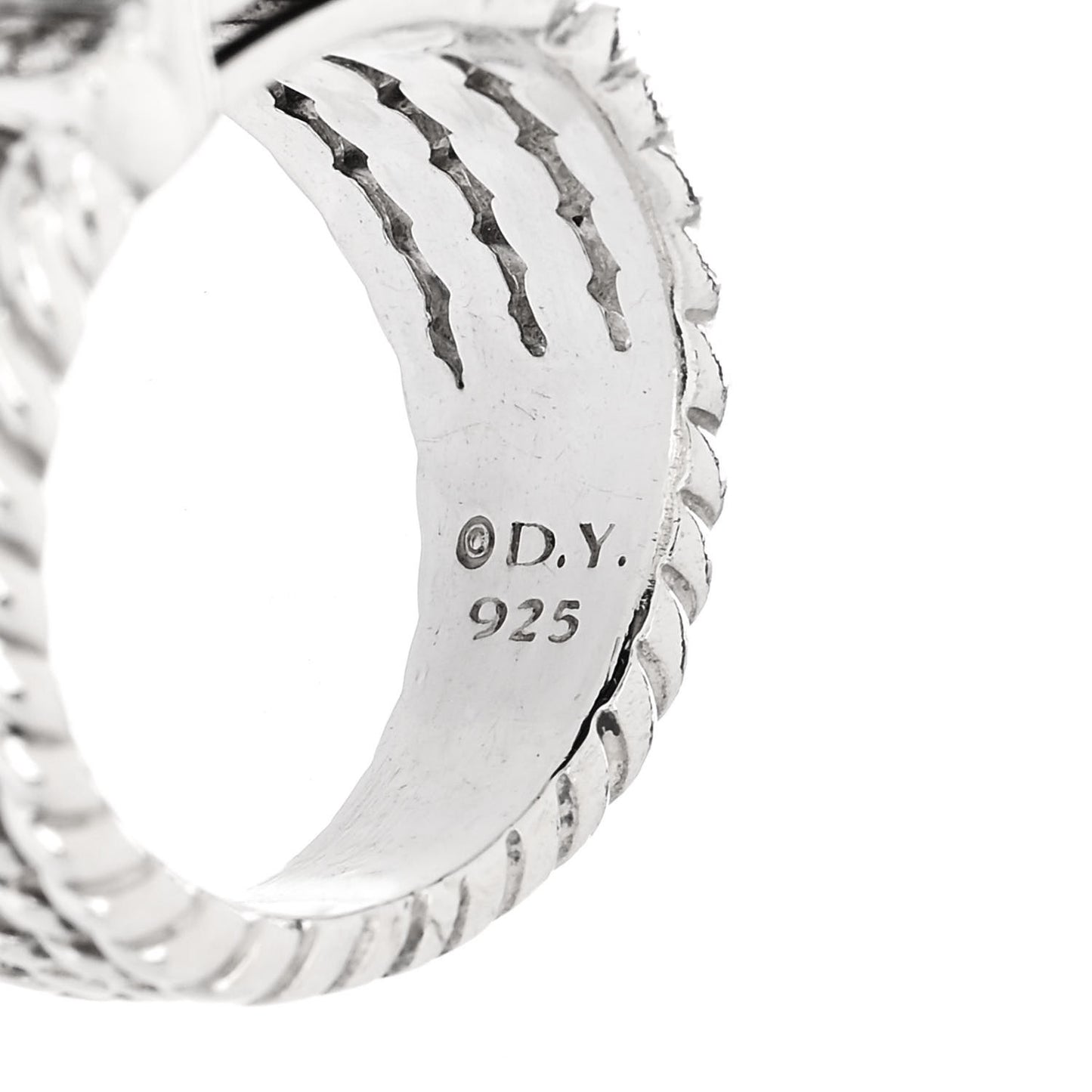 Sterling Silver Diamond Black Onyx 16mm Wheaton Ring 53 6.5