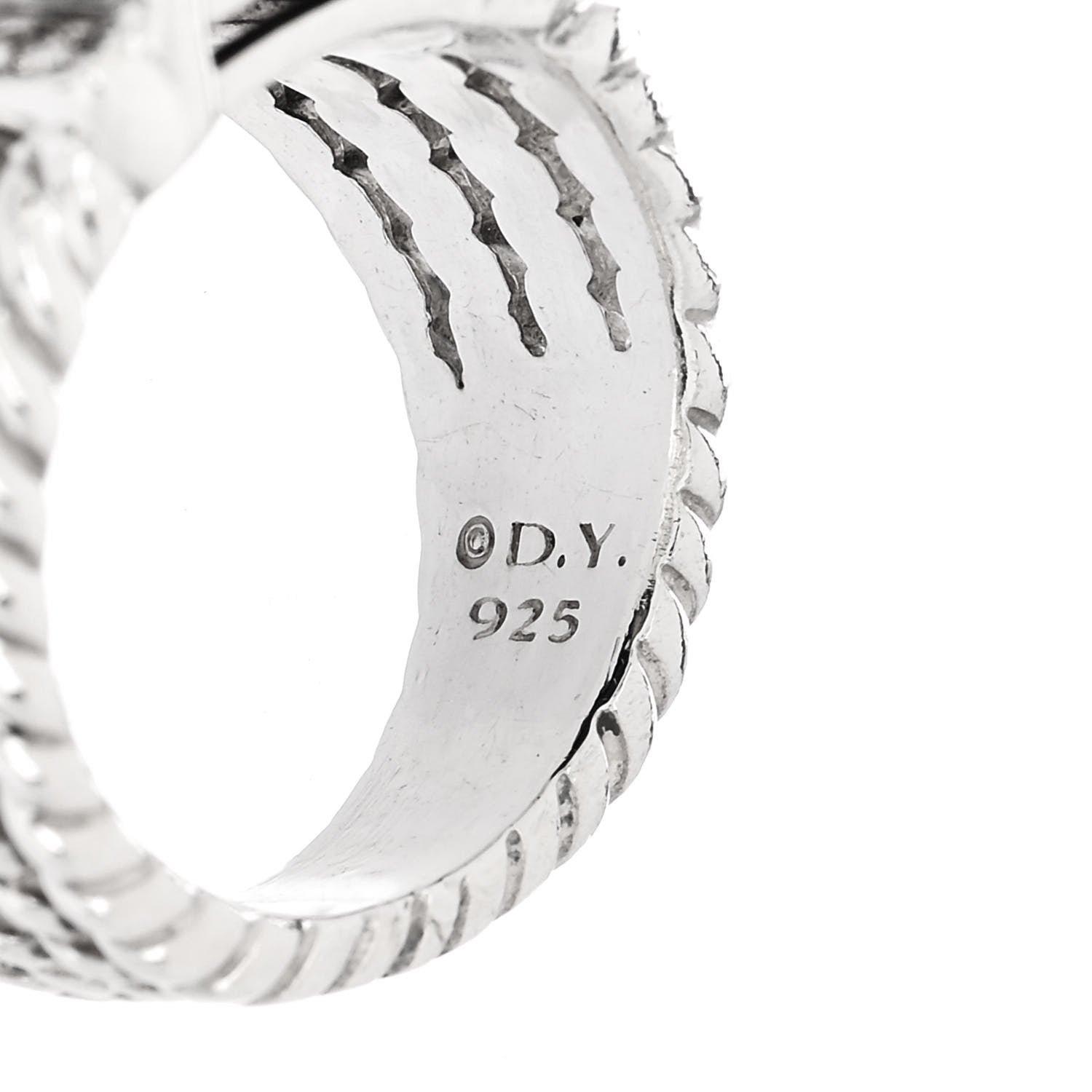 David Yurman Sterling Silver Diamond Black Onyx 16mm Wheaton Ring 53 6.5 5 of 6