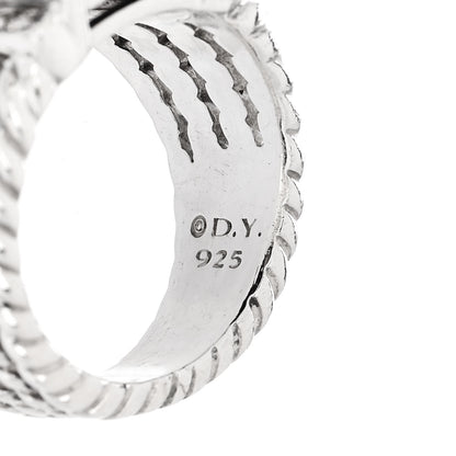 David Yurman Sterling Silver Diamond Black Onyx 16mm Wheaton Ring 53 6.5 5 of 6