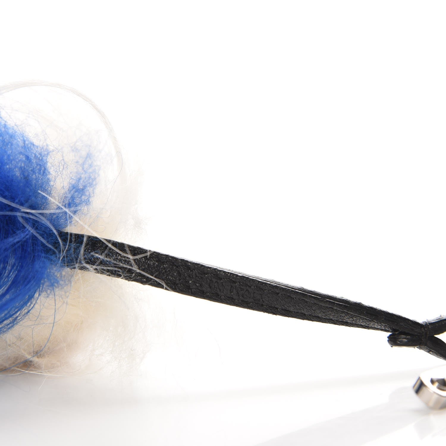 Fendi Mink Fox Goat Fur Mini Karlito Bag Charm Blue 4 of 5
