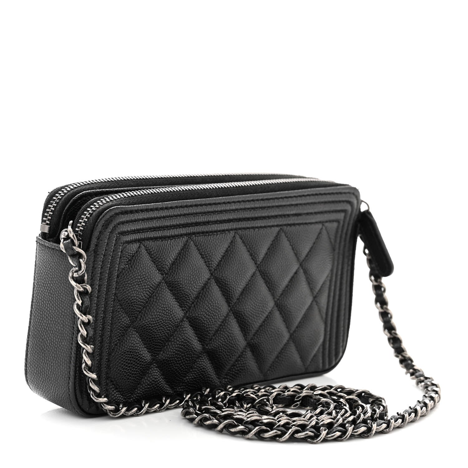 Chanel Caviar Quilted Small Boy Clutch With Chain Black 3 of 12