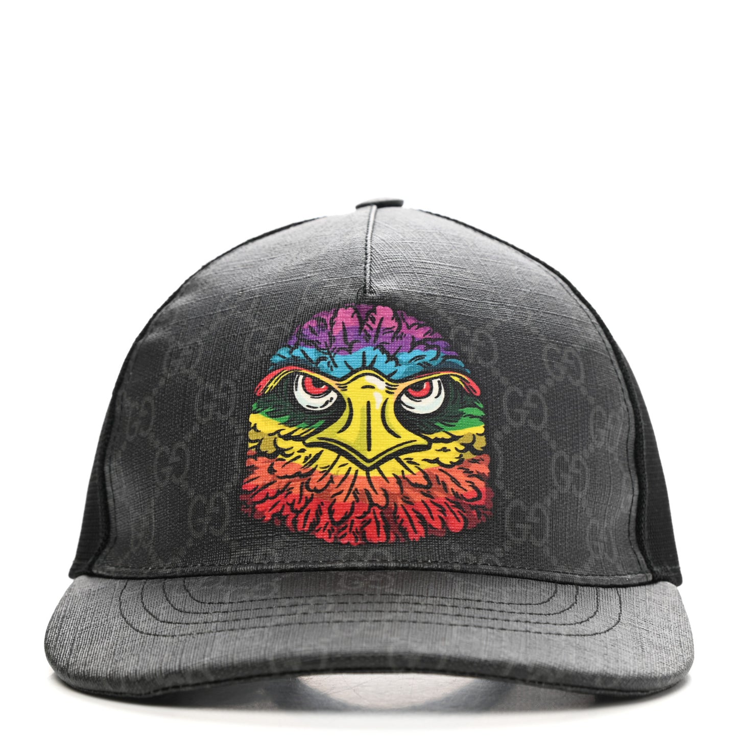 GG Supreme Monogram Eagle Print Baseball Hat XS Black
