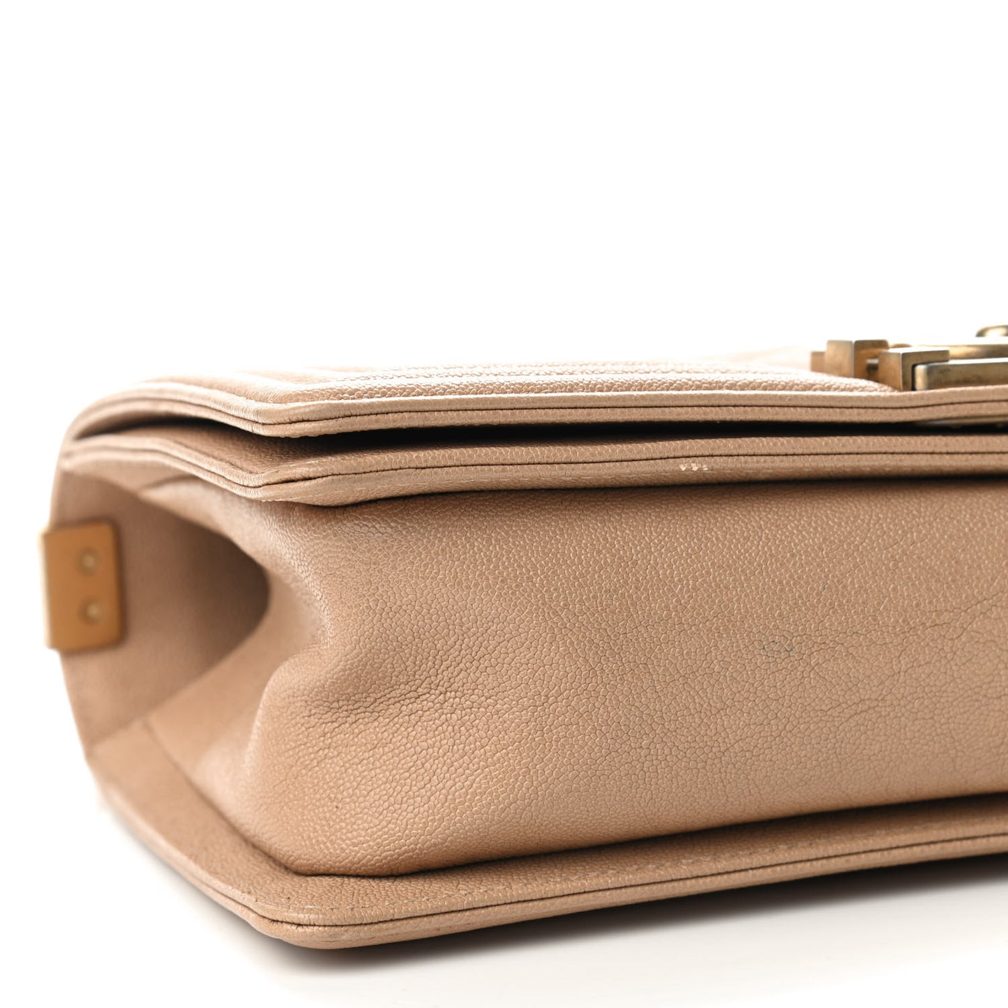 Caviar Quilted Medium Boy Flap Beige