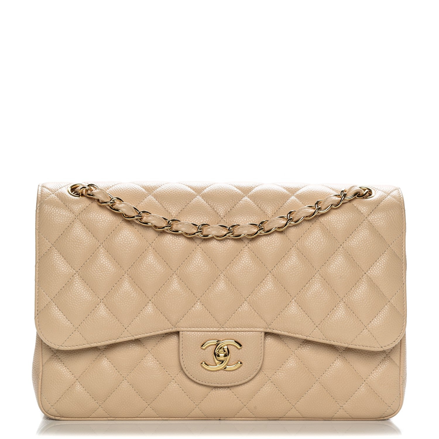 Chanel Caviar Quilted Jumbo Double Flap Beige Clair 1 of 7