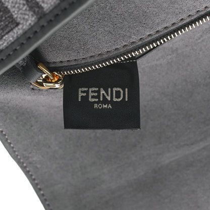 Fendi Chenille FF Embroidered Baguette Antracite Asfalto 8 of 12