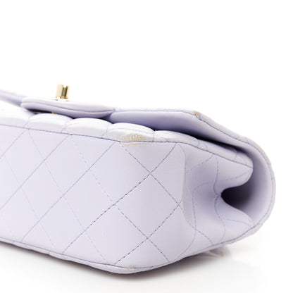 Chanel Lambskin Quilted Mini Top Handle Rectangular Flap Light Purple 11 of 13