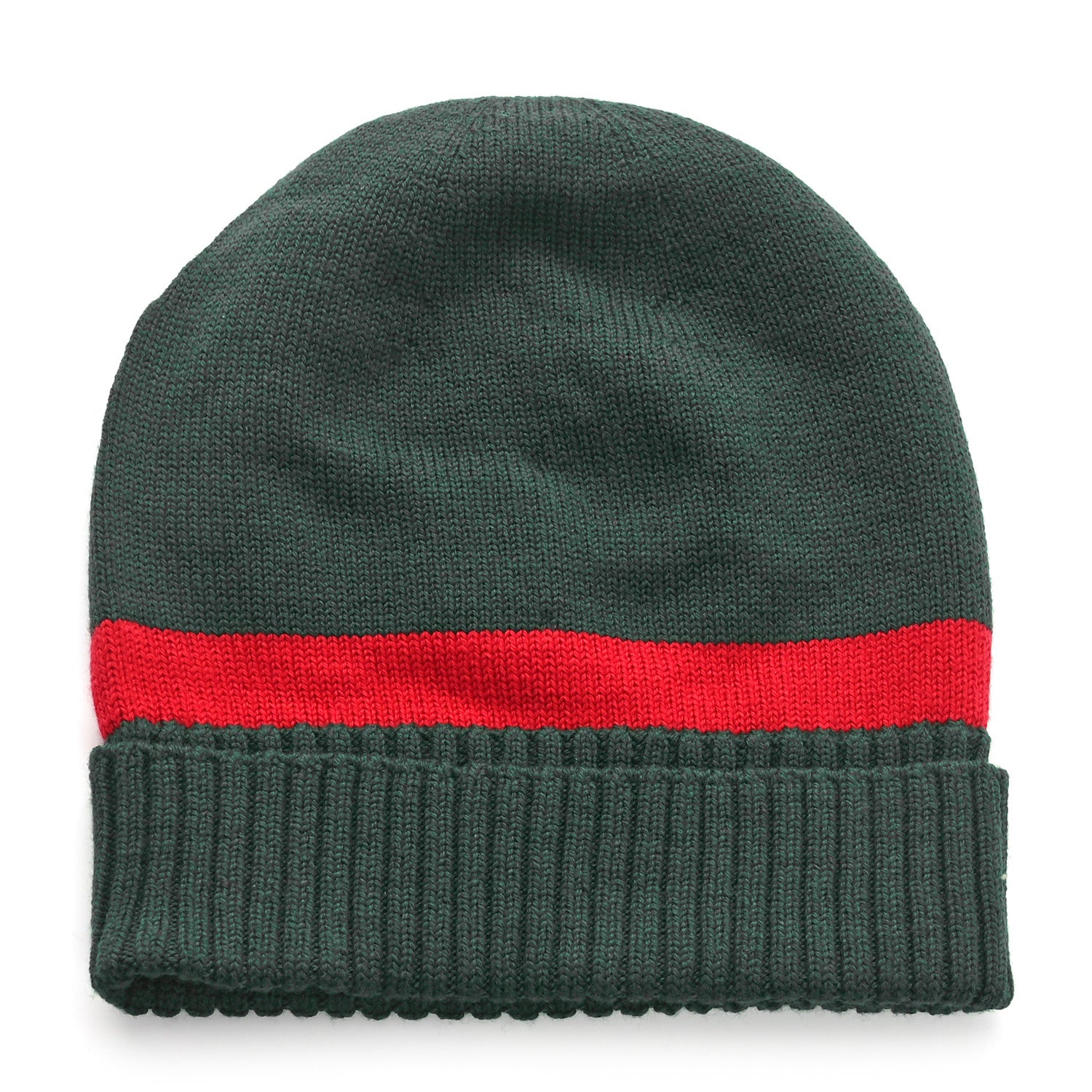 Gucci Wool Tricot Knit New Port Beanie Hat M Green Red 3 of 6