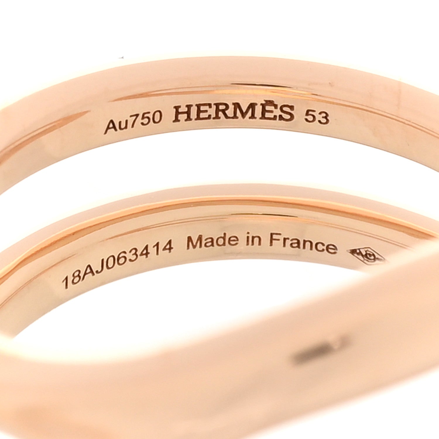 Hermes 18K Rose Gold MM Chaine d'Ancre Punk Ring 53 6.25 4 of 5