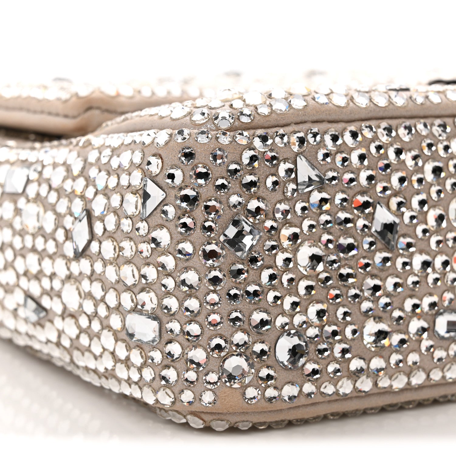 Chanel Suede Calfskin Crystal Mini Flap Silver 9 of 11