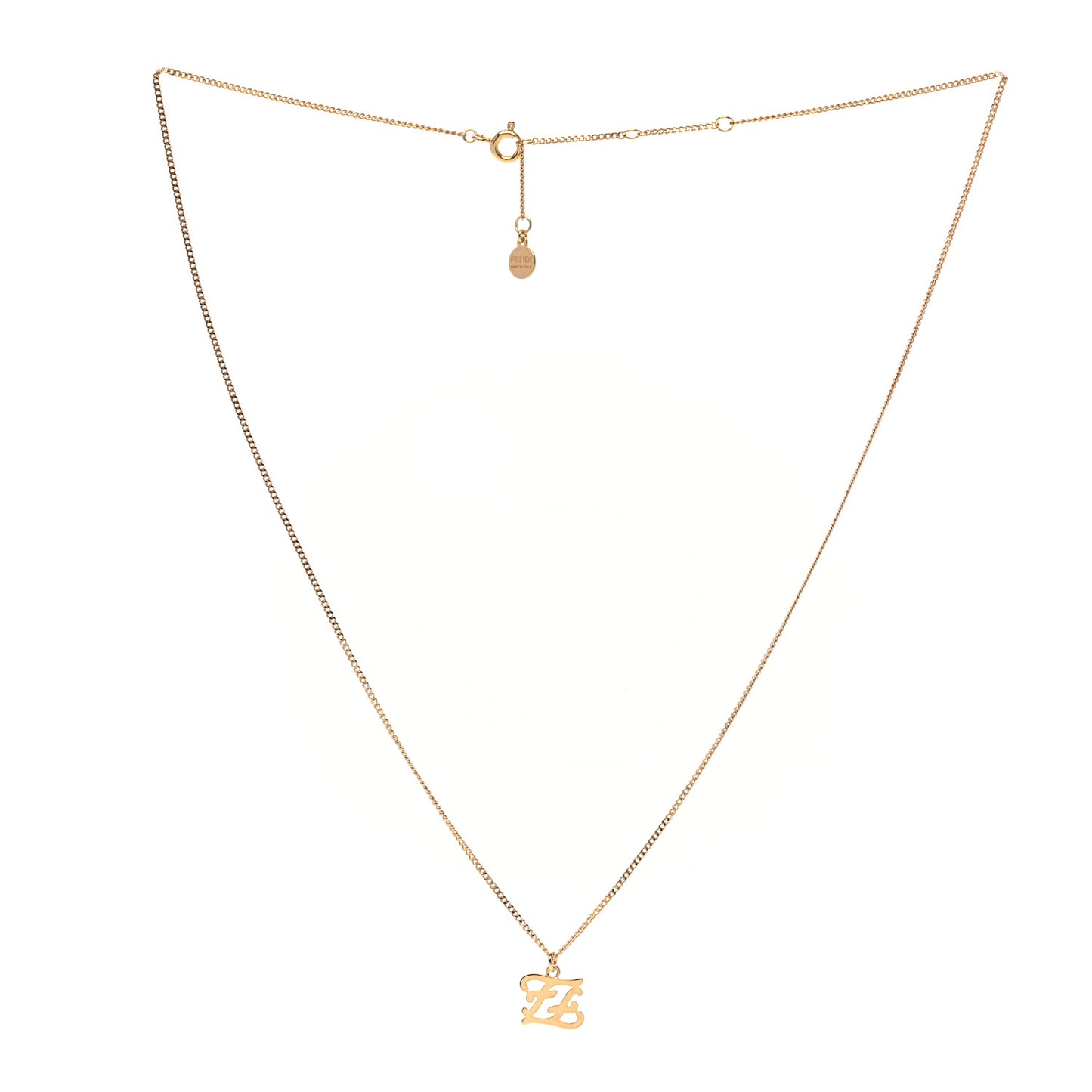 Metal Karligraphy Necklace Gold