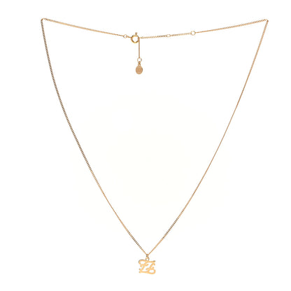 Fendi Metal Karligraphy Necklace Gold 3 of 7