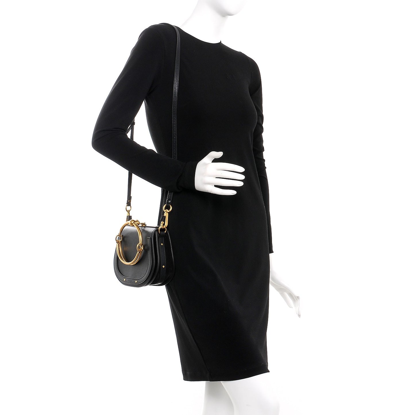 Calfskin Small Nile Bracelet Bag Black
