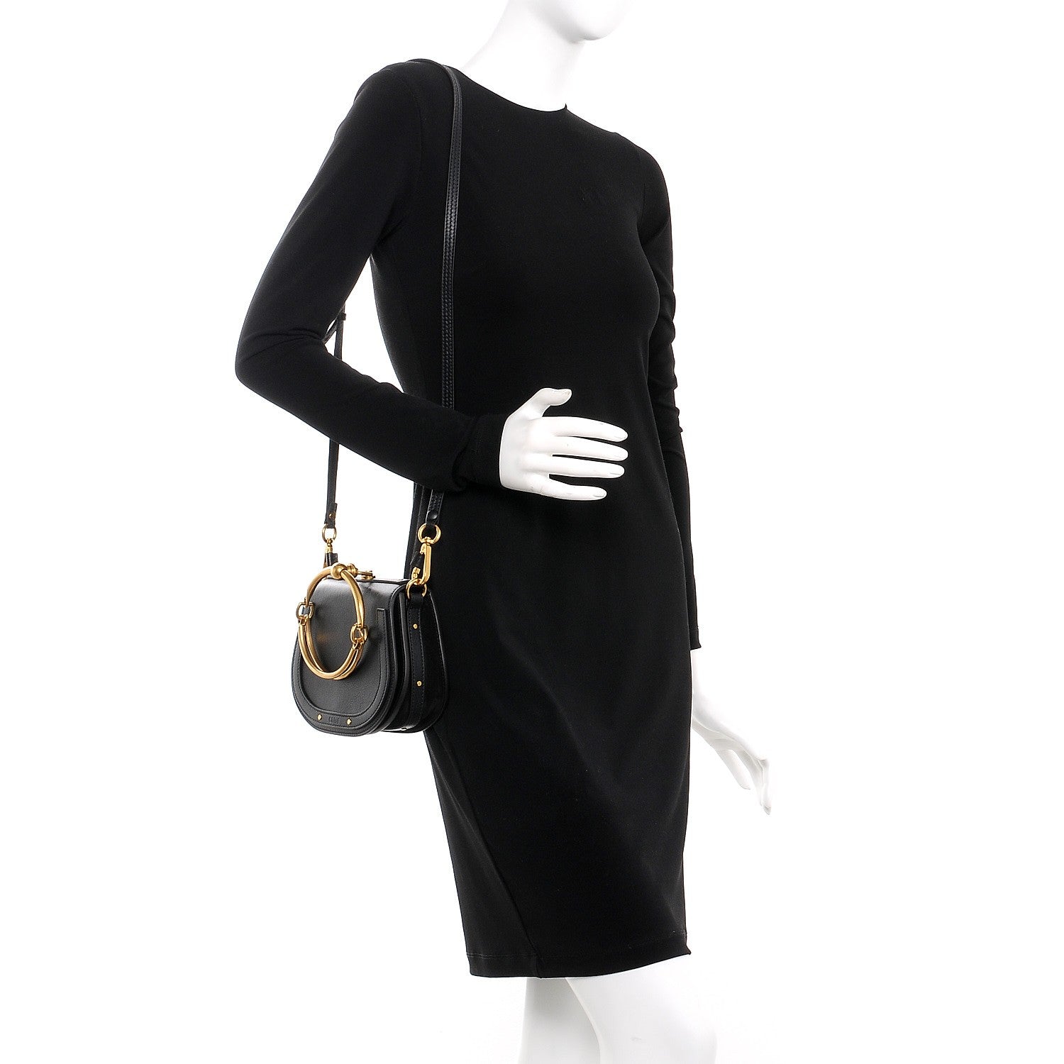 Chloe Calfskin Small Nile Bracelet Bag Black 2 of 8