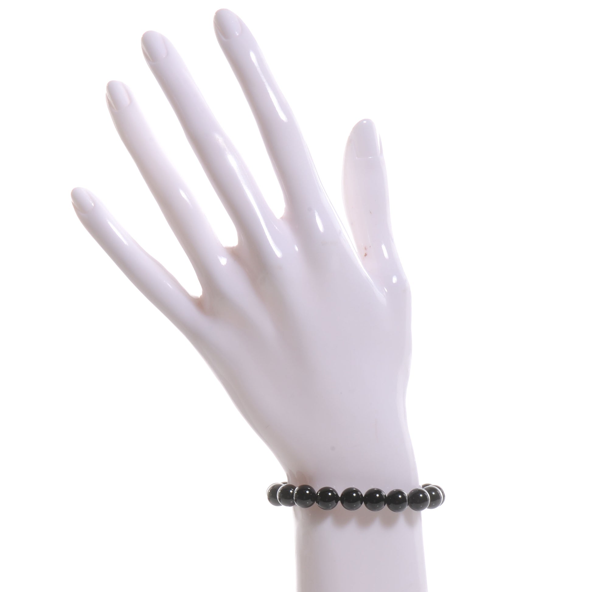 Tiffany Sterling Silver Black Onyx Bead Toggle Bracelet 2 of 5