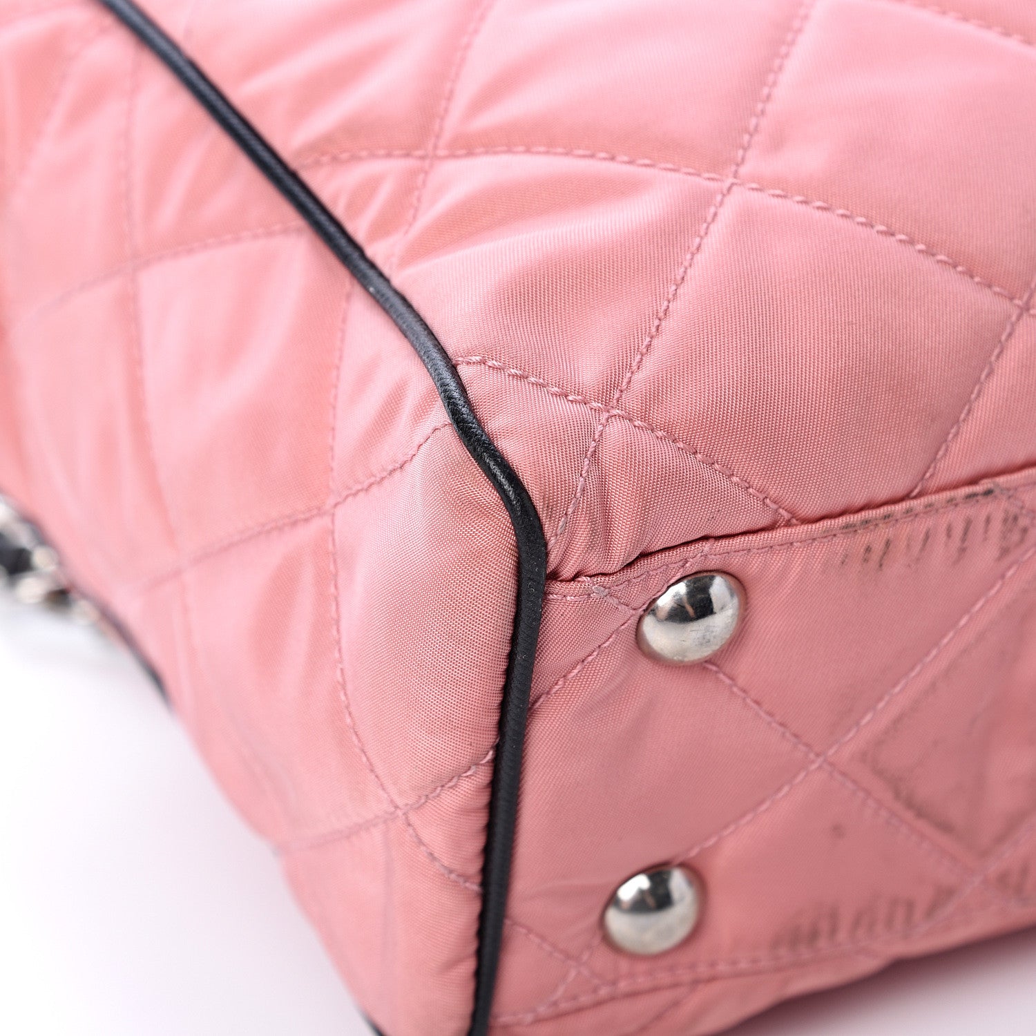 Prada Tessuto Nylon Quilted Shoulder Bag Rosa Black 11 of 18