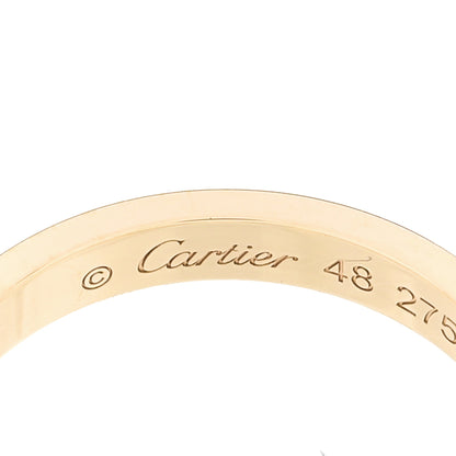 Cartier 18K Yellow Gold Diamond 2.6mm LOVE Paved Band Ring 48 4.5 4 of 5
