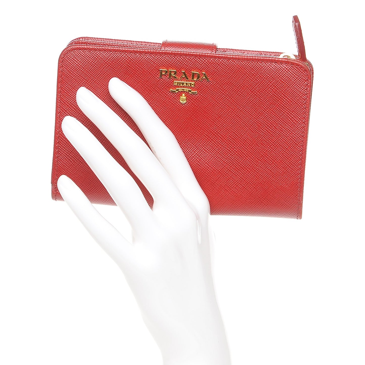 Saffiano Metal Compact Wallet Fuoco