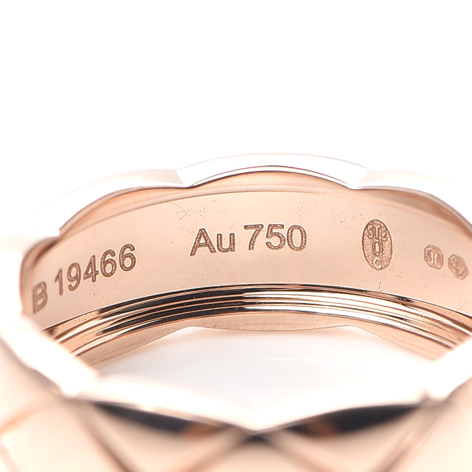 Chanel 18K Beige Gold Small Coco Crush Ring 52 6 5 of 7