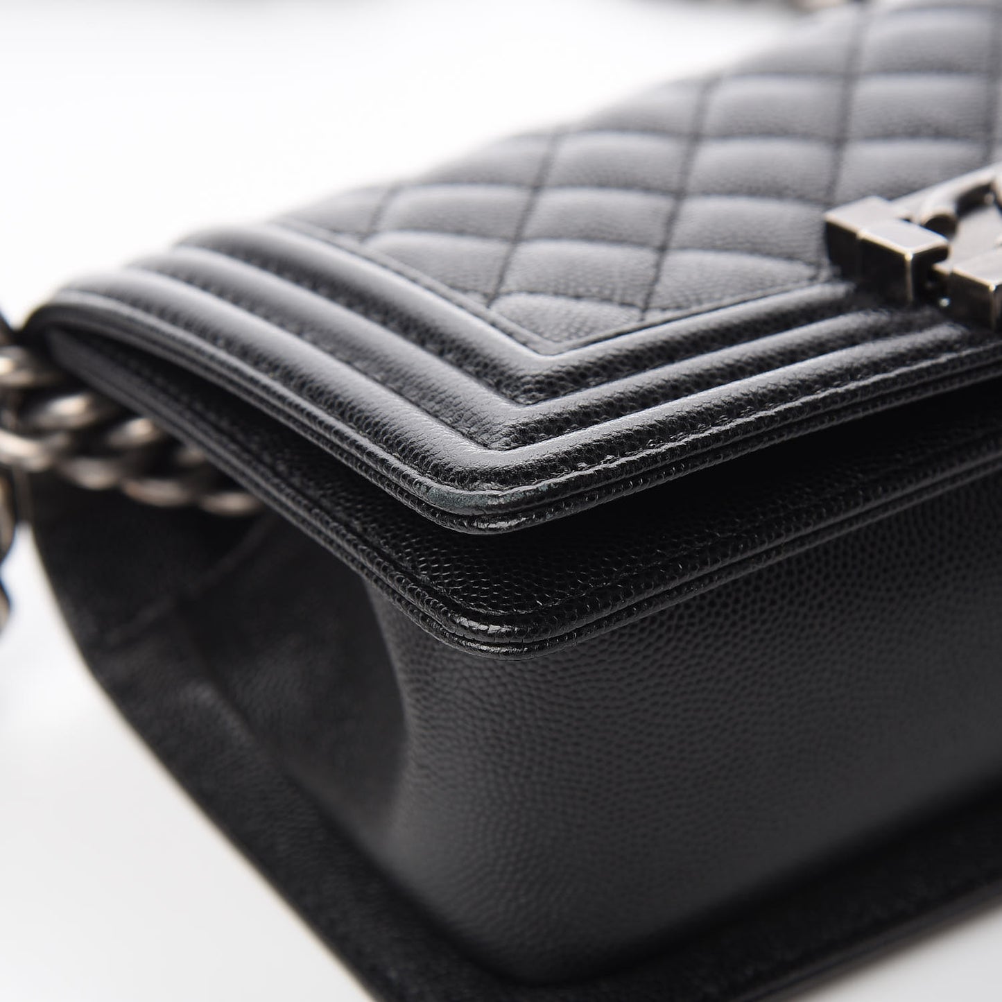 Caviar Quilted Small Boy Flap Black