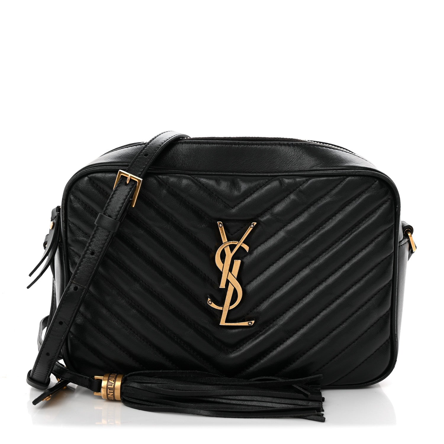 Saint Laurent Calfskin Matelasse Monogram Lou Camera Bag Black 1 of 15