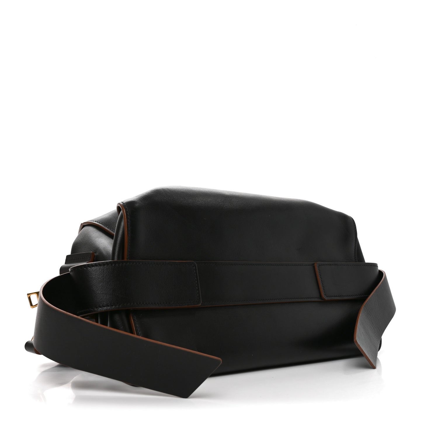 City Calf Ribbon Bowling Bag Black