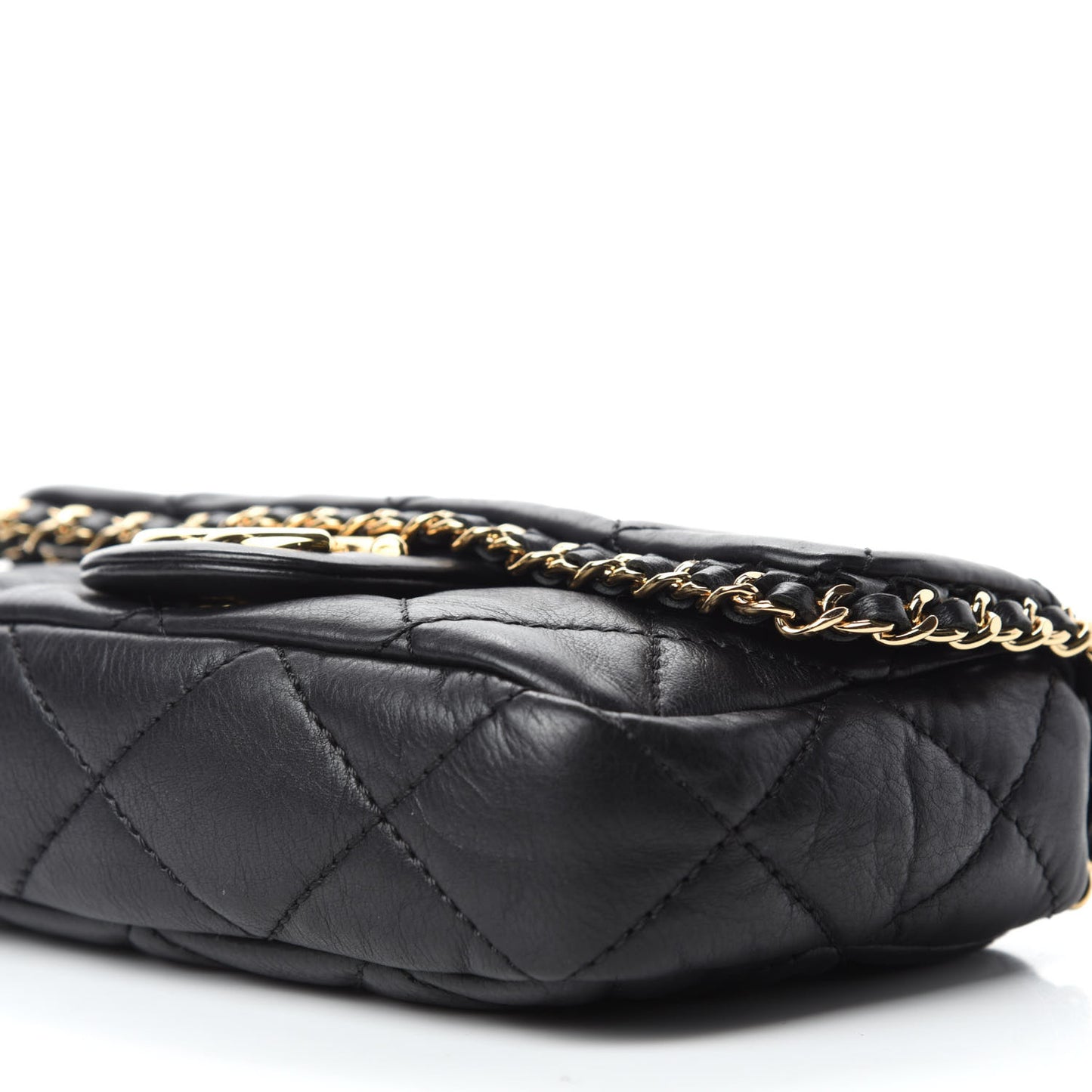 Calfskin Mini Chain Me Flap Black