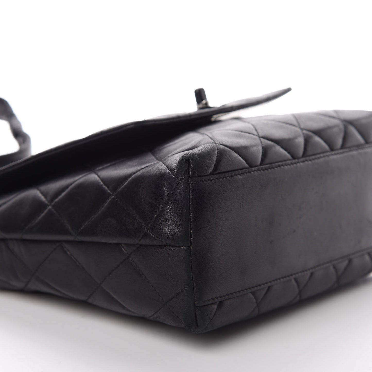 Lambskin Quilted Shoulder Flap Bag So Black