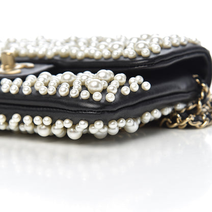 Chanel Lambskin Pearls Flap Black 10 of 12
