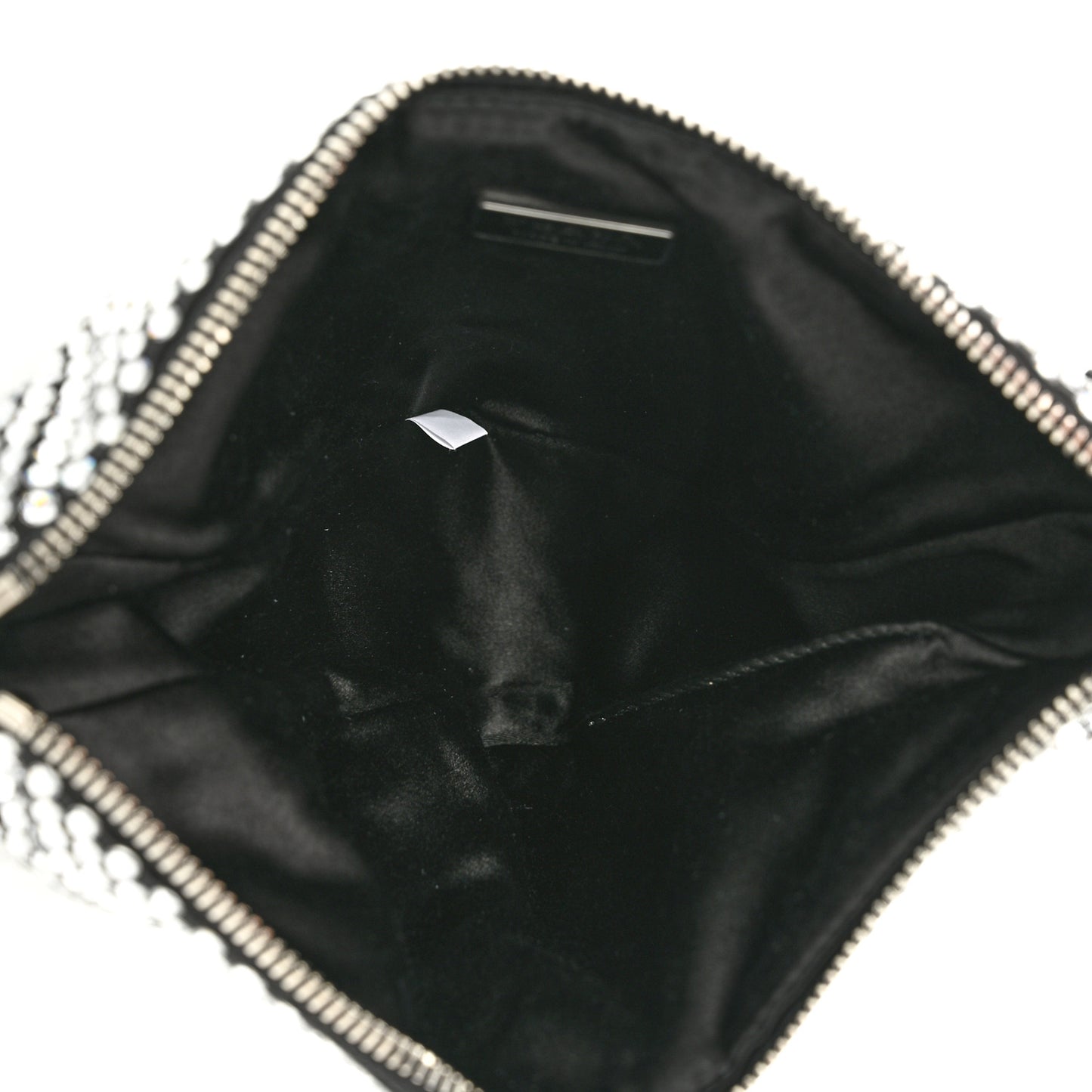 Satin Crystal Triangle Pouch Cristal