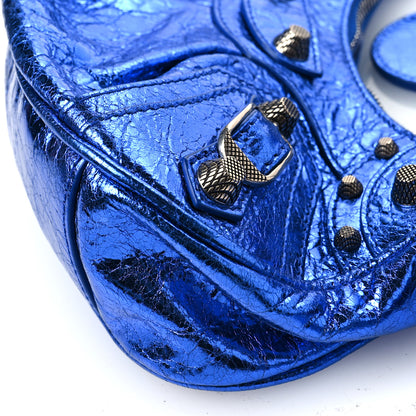 Balenciaga Metallic Arena Agneau Le Cagole Shoulder Bag XS Blue 10 of 10