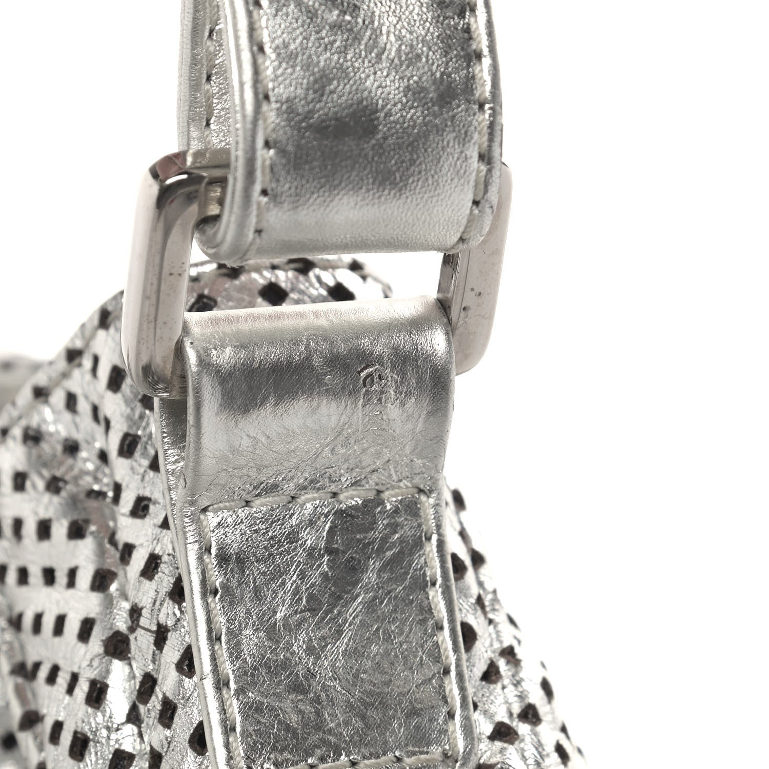 Chanel Metallic Glazed Calfskin Perforated Medium Rodeo Drive Tote Silver 11 of 15