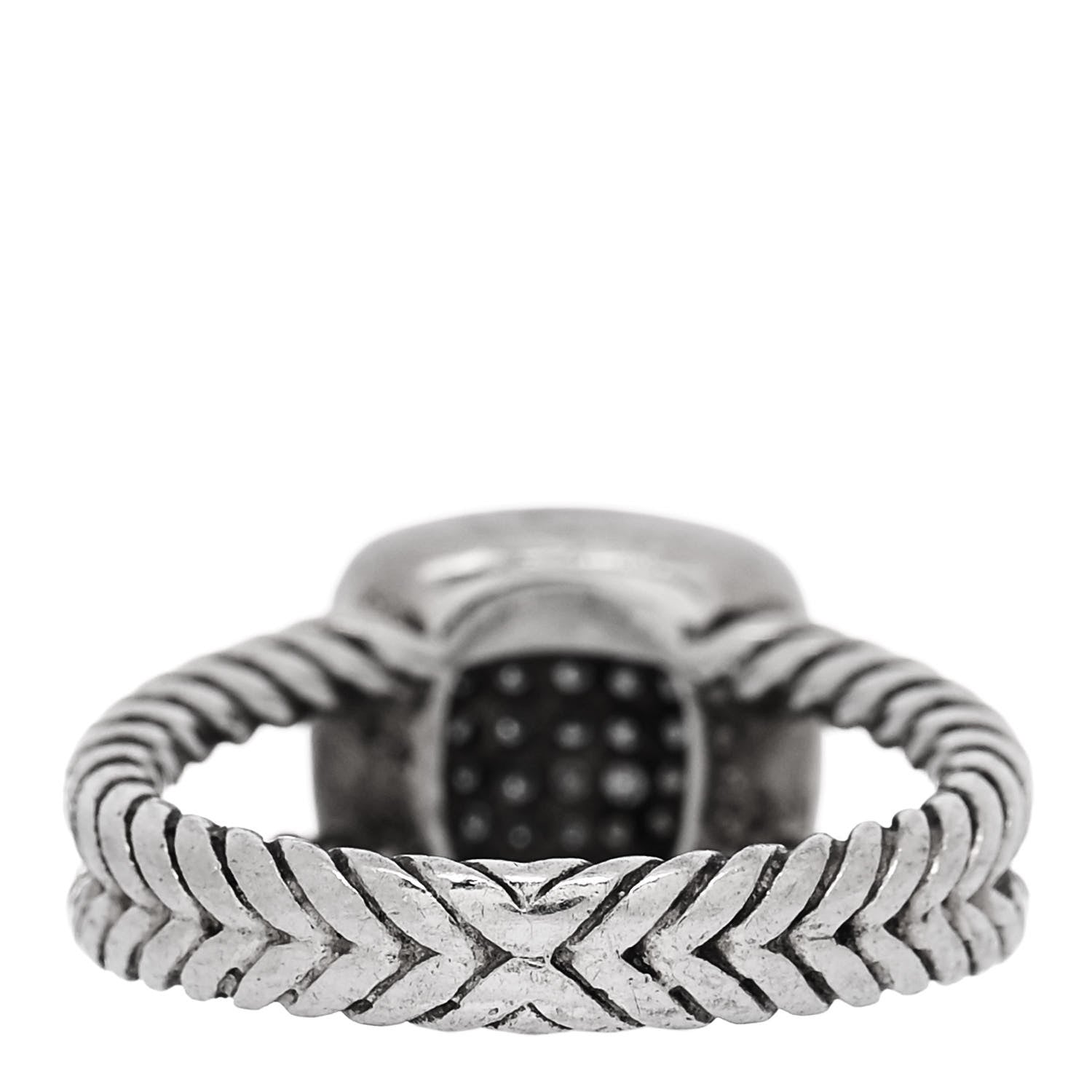 David Yurman Sterling Silver Diamond 7mm Petite Albion Pave Ring 52 6 4 of 5