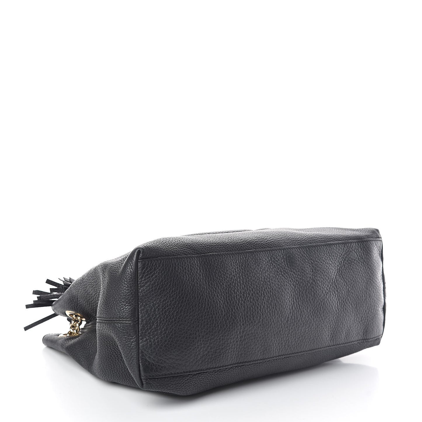 Pebbled Calfskin Medium Soho Chain Shoulder Bag Black