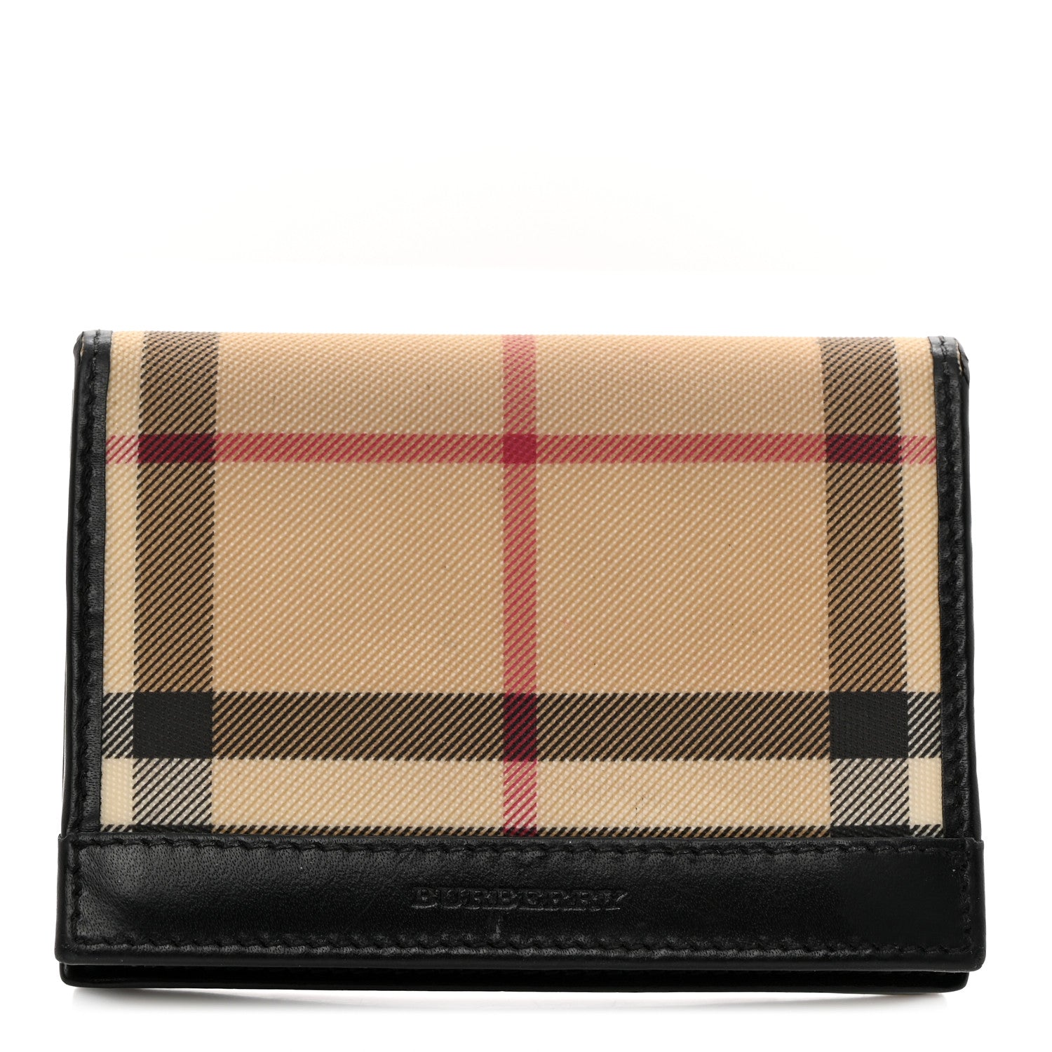 Burberry Calfskin House Check Card Case Black 1 of 8