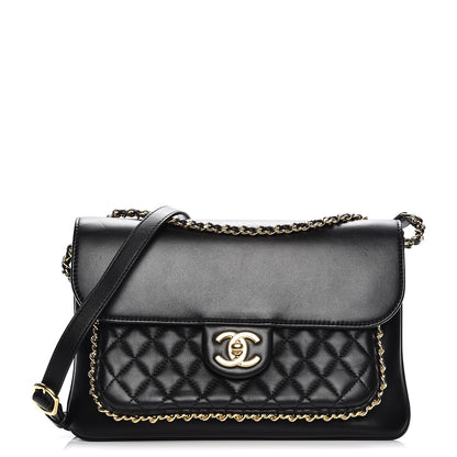 Chanel Lambskin Quilted Large CC Unchained Crossbody Black 1 of 8