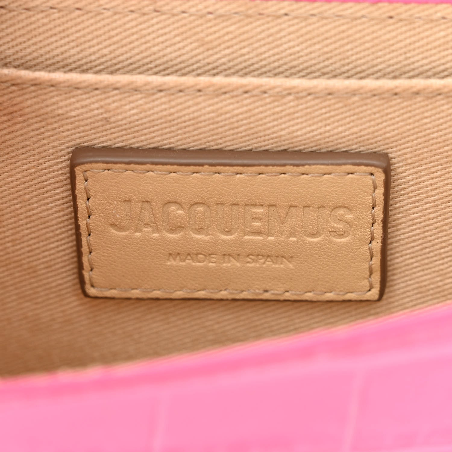 Jacquemus Calfskin Crocodile Embossed Le Riviera Pink 6 of 10