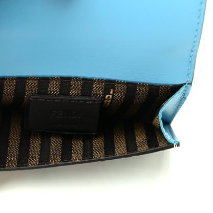 Fendi X SARAH COLEMAN Vitello Liberty Ceylon Micro FF Fish Eye Embossed Fold Over Card Holder Wallet Multicolor Cyber Blue 5 of 8