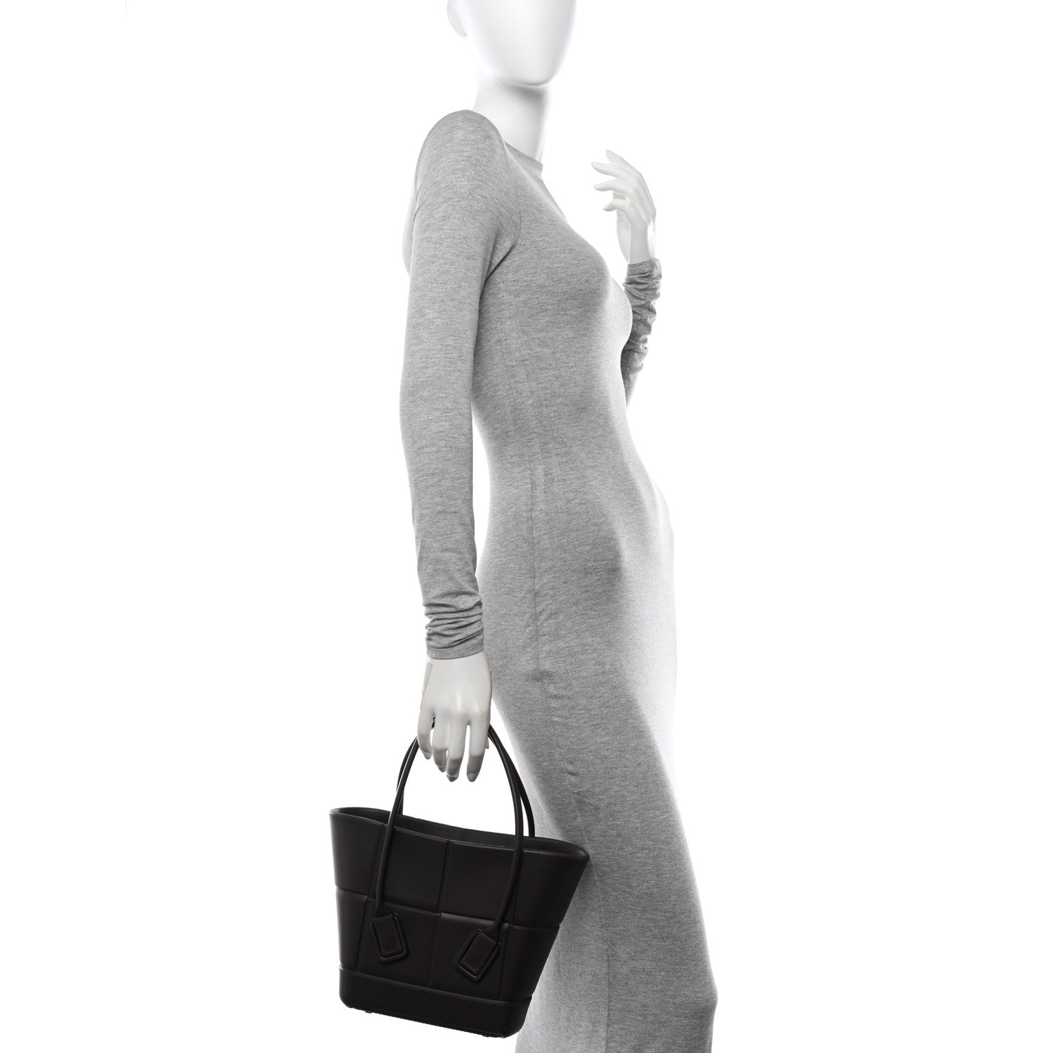 Bottega Veneta Rubber Intrecciato Mini Arco Tote Dark Brown 3 of 10