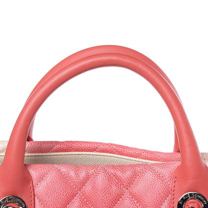 Chanel Caviar Ombre Large Shopping Tote White Rose 14 of 15