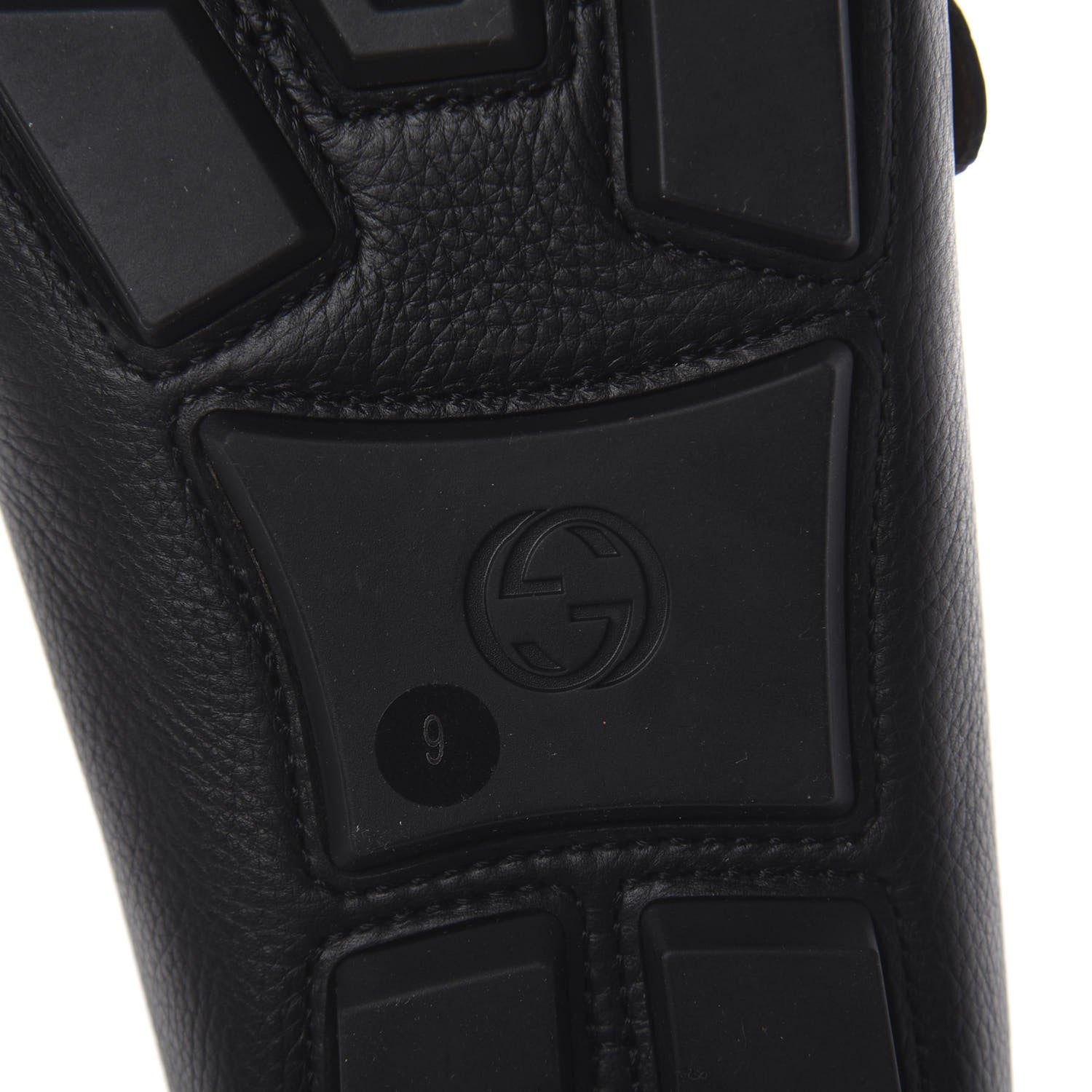 Gucci Calfskin Mens Web Sylvie Web Buckle Driver Loafers 9 Black 7 of 7