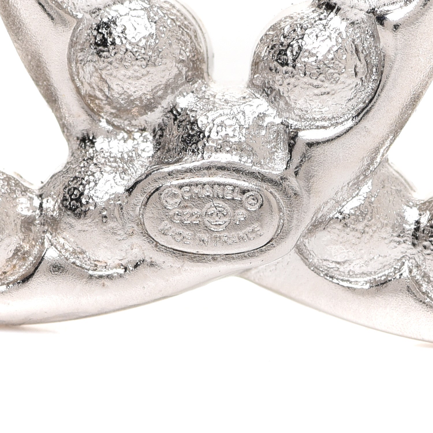 Chanel Pearl Crystal CC Brooch Silver 4 of 5