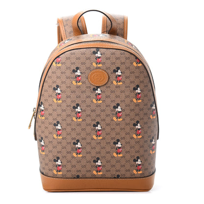 Gucci X DISNEY Mini Vintage GG Supreme Monogram Mickey Mouse Small Dome Backpack Beige Vintage Sun Oil 1 of 10