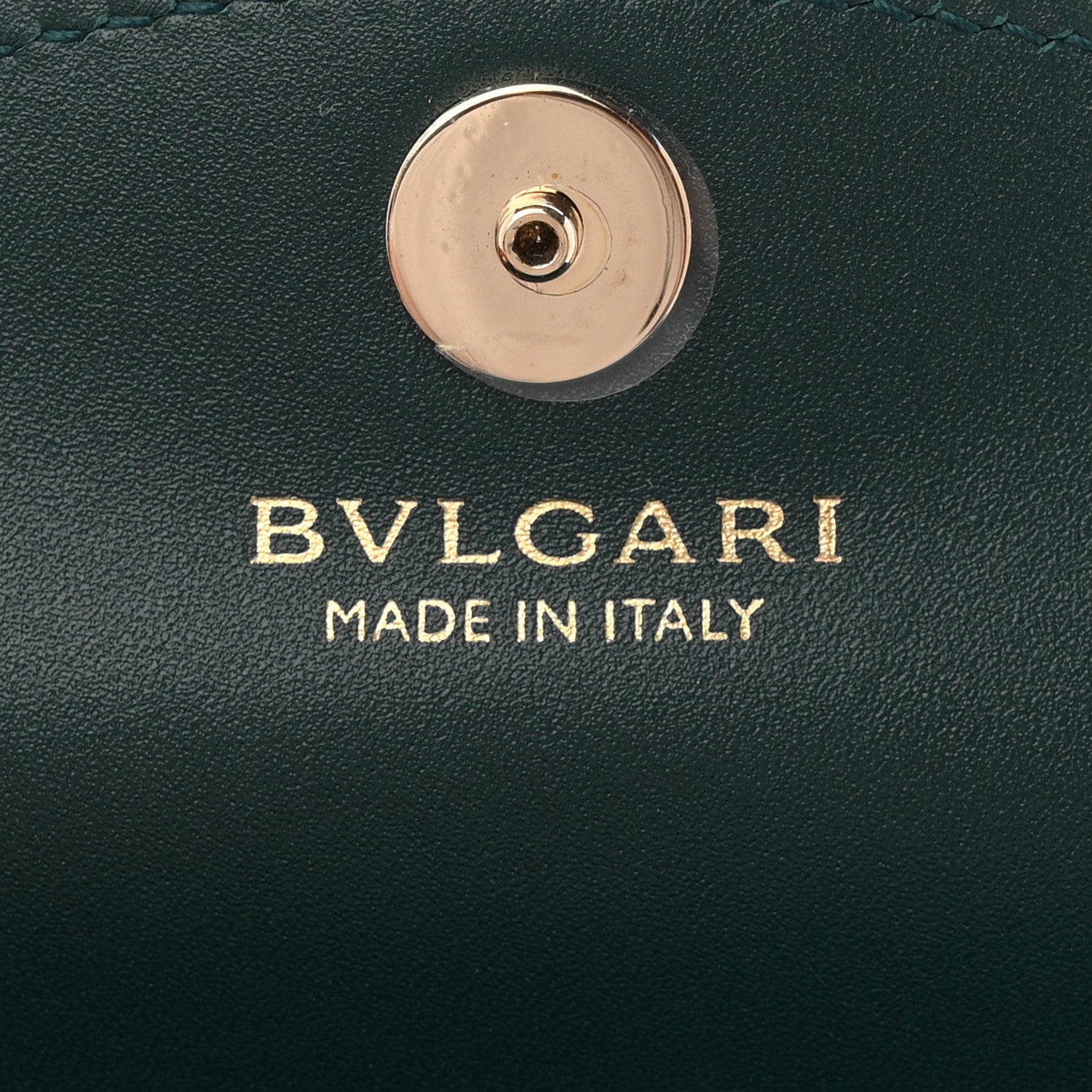 Bulgari Calfskin Serpenti Forever Chain Wallet Green 6 of 11
