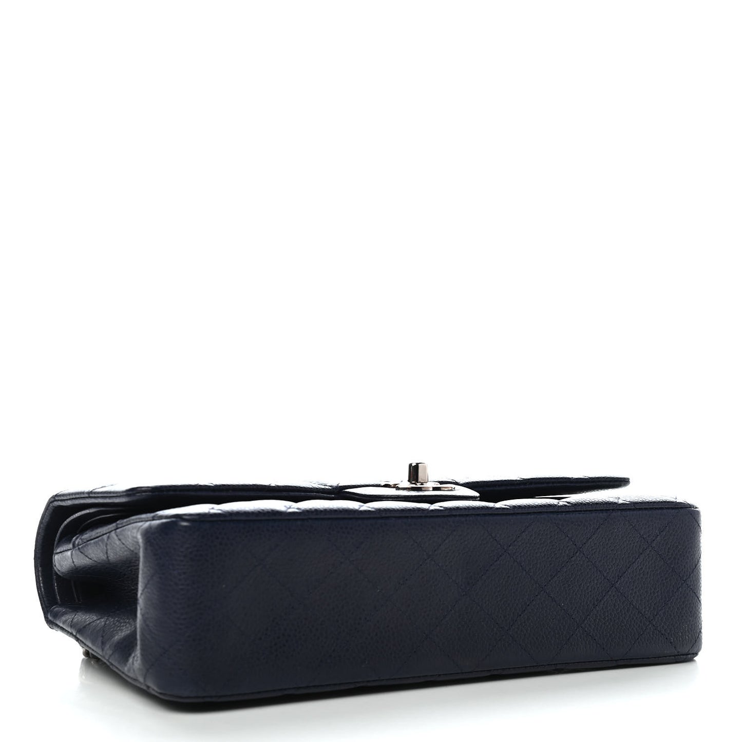 Caviar Quilted Medium Double Flap Navy