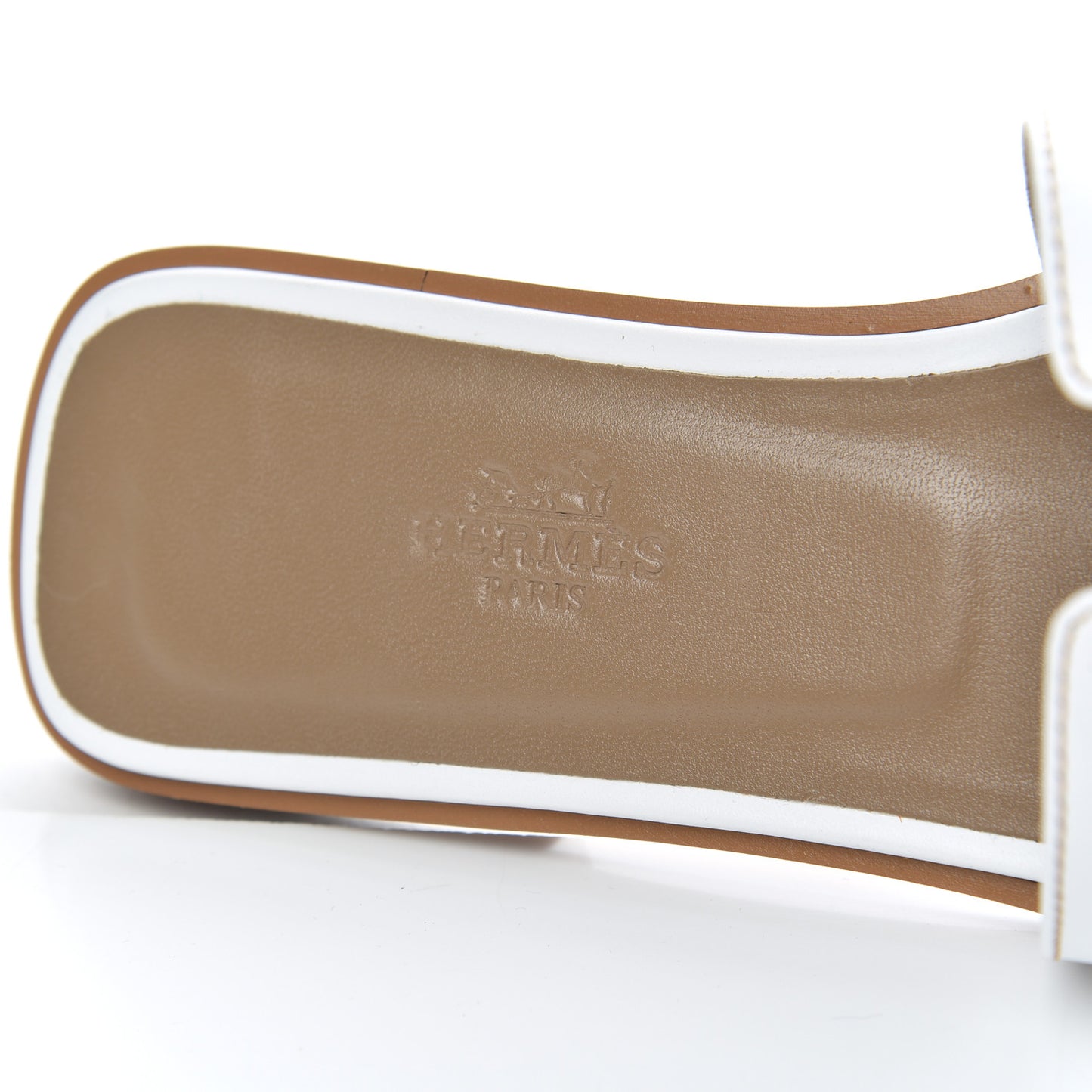 Box Calfskin Oran Sandals 38 White