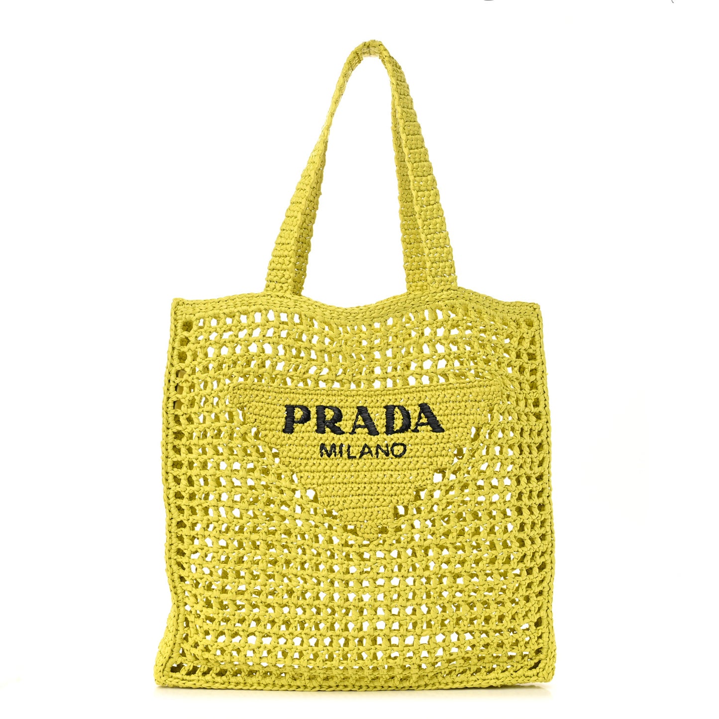 Yarn Raffia Effect Crochet Logo Embroidered Tote Bag Cedro