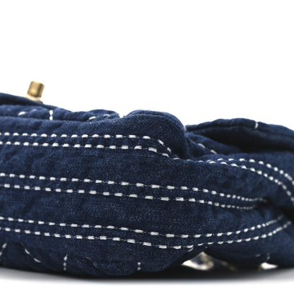 Chanel Denim Quilted Medium Denim Trip Single Flap Blue 10 of 10