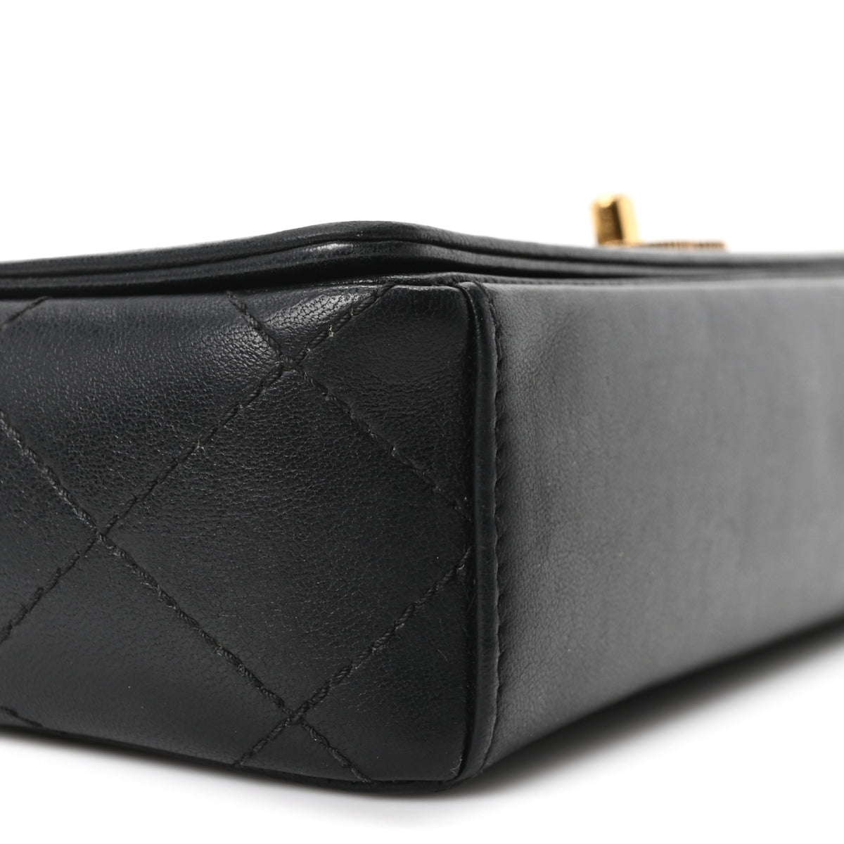 Chanel Sheepskin Quilted Small Vintage Mademoiselle Flap Black 9 of 10